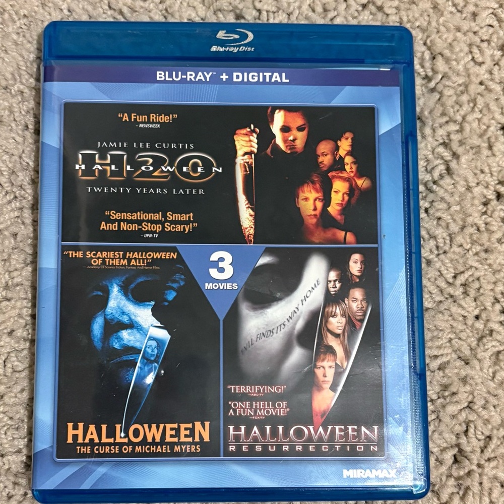 HALLOWEEN TRIPLE FEATURE (BLU-RAY,2012) H2O CURSE OF MICHAEL MYERS‎ MINT DISC